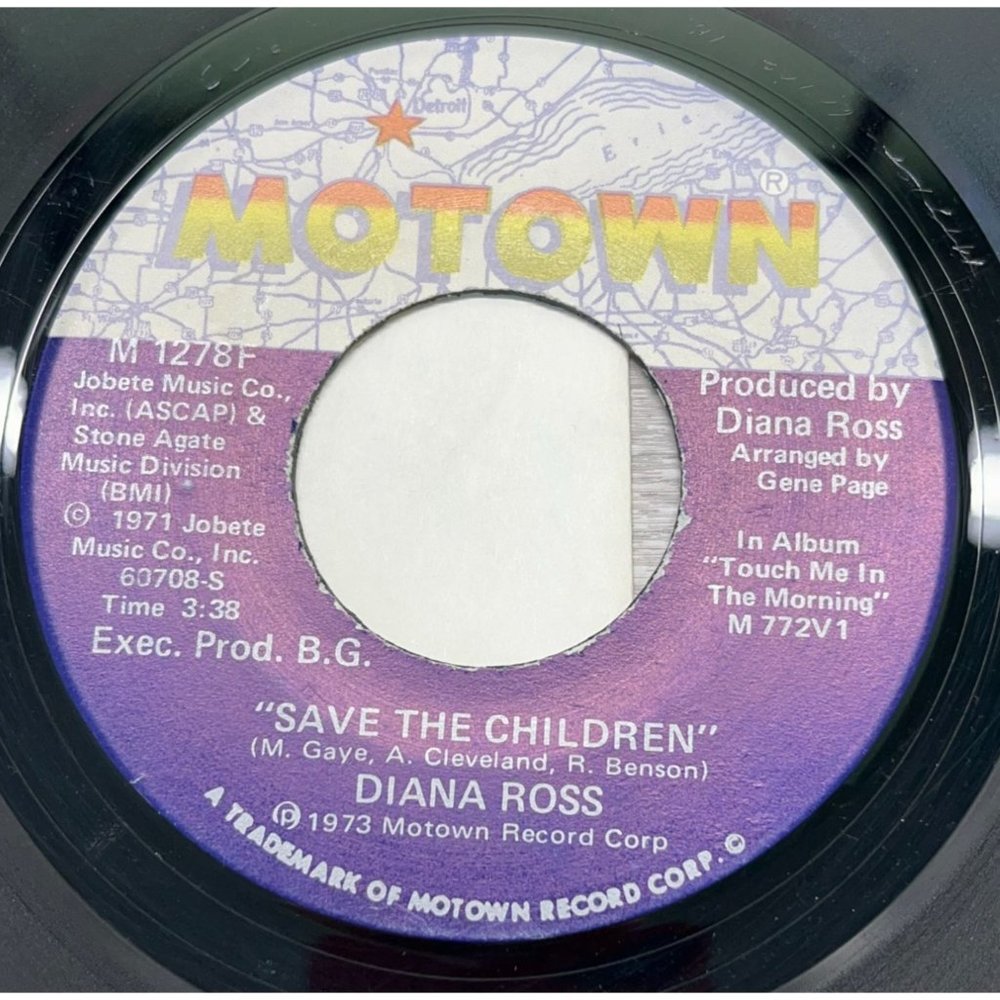 Diana Ross Save the Children / Last Time I Saw Him 45 Record Soul Motown